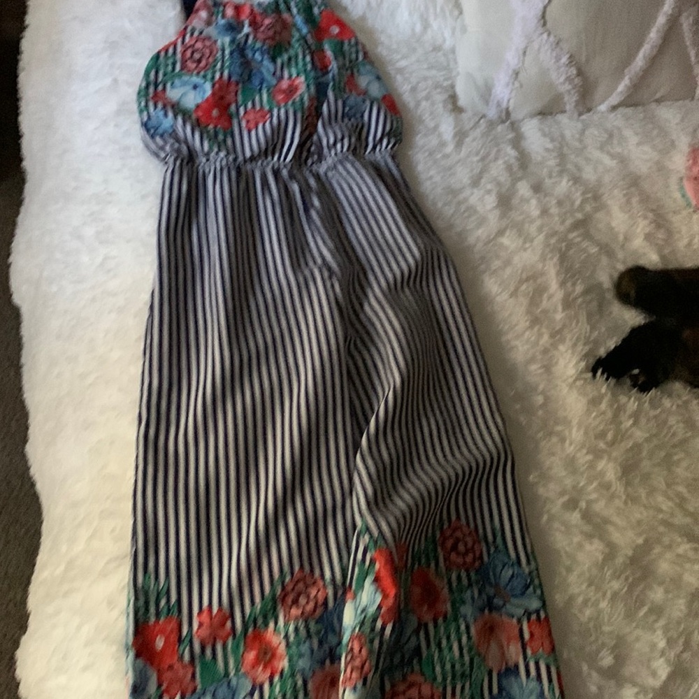 lined romper with flowers